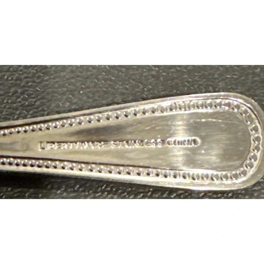 LibertyWare Stainless‎ Steel Primrose Beaded Seafood Forks Fork Set Of 8 Vintage